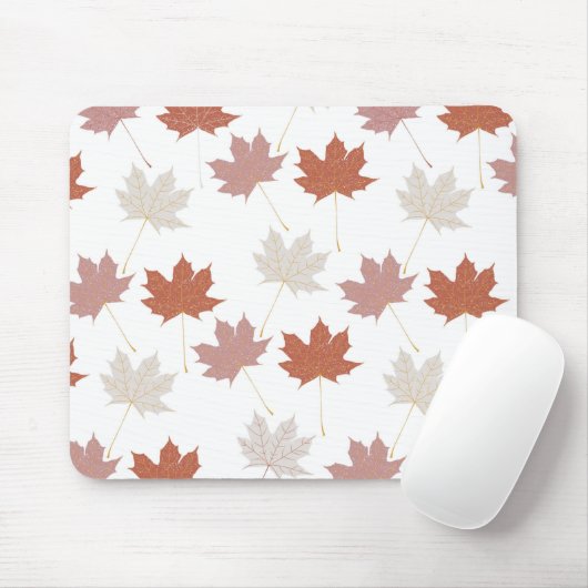 Brawn Red Autumn Floral Blätter Y2K Muster Mousepad (Mit Mouse)