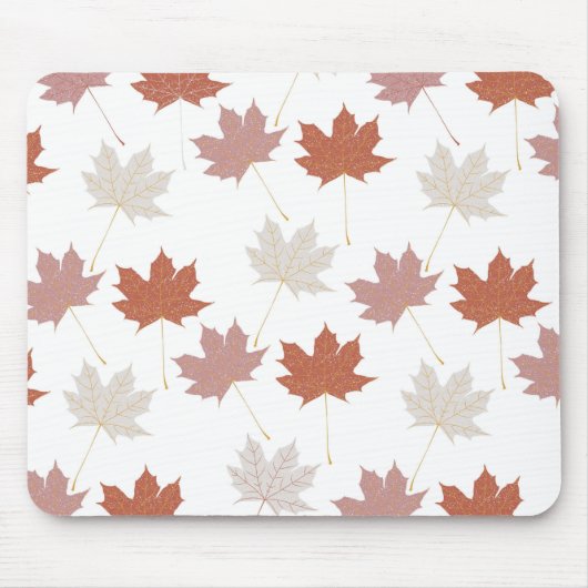 Brawn Red Autumn Floral Blätter Y2K Muster Mousepad (Vorne)