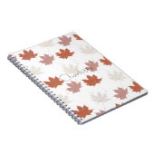 Brawn Red Autumn Floral Blätter Y2K Muster Notizblock (Rechte Seite)