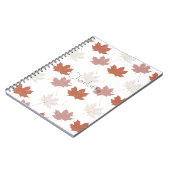 Brawn Red Autumn Floral Blätter Y2K Muster Notizblock (Linke Seite)