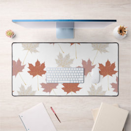 Brawn Red Autumn Floral Blätter Y2K Muster Schreibtischunterlage