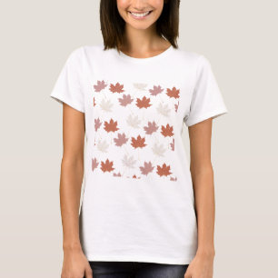Brawn Red Autumn Floral Blätter Y2K Muster T-Shirt