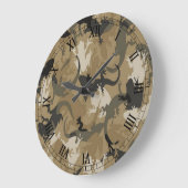 Brawn Reptile Camouflage Rund römische Numeruhr Große Wanduhr (Winkel)