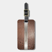 Brawn Reptile Digital Leather Titanium Metal Gepäckanhänger (Vorderseite vertikal)