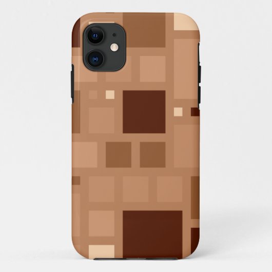 Brawn Retro Moderne Quadrate Muster Case-Mate iPhone Hülle (Rückseite)