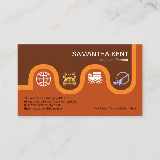 Brawn Road Map Logistiksymbole Typen der Lieferket Visitenkarte (Vorderseite)