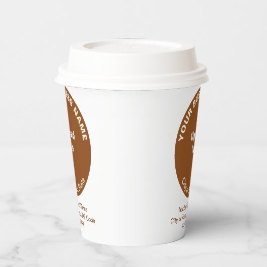 Brawn Round Shape-Handelsmarke auf Papier-Cup Pappbecher (Links)