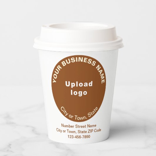 Brawn Round Shape-Handelsmarke auf Papier-Cup Pappbecher (Rückseite)