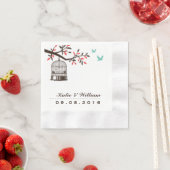 Brawn Rustic Bird Cage Hochzeitspapier Napkins Serviette (Beispiel)