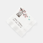 Brawn Rustic Bird Cage Hochzeitspapier Napkins Serviette (Ecke)