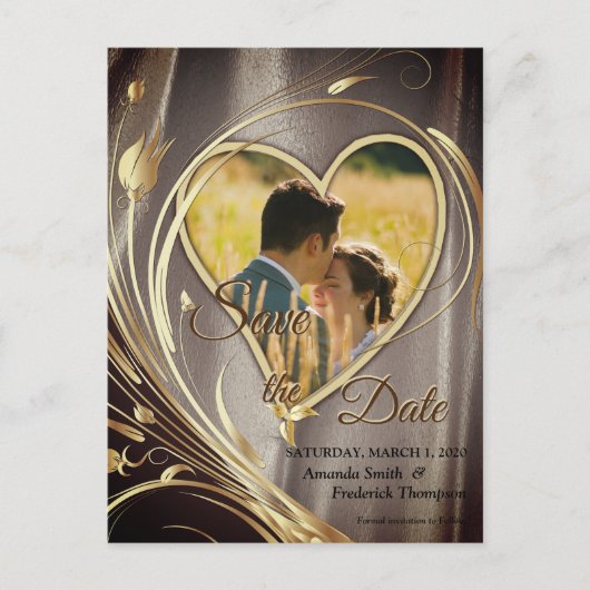 Brawn Satin & Ivory Blume Glanz Ankündigungspostkarte (Vorderseite)