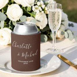 Brawn Script Minimalistisch Wedding Dosenkühler