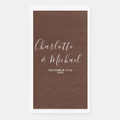 Brawn Script Minimalistisch Wedding Serviette (Vorderseite)