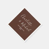 Brawn Script Minimalistisch Wedding Serviette (Ecke)