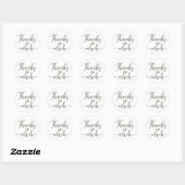 Brawn Script Type Vielen Dank Runder Aufkleber (Blatt)