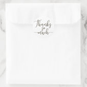 Brawn Script Type Vielen Dank Runder Aufkleber (Tasche)