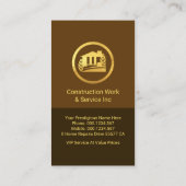 Brawn Shades Gold Gebäude Construction Visitenkarte (Rückseite)