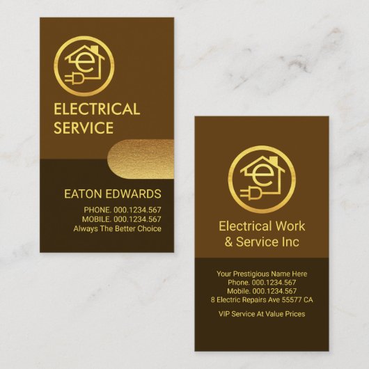 Brawn Shades Gold Letter-e-Zuhause Circuit Visitenkarte (Vorne/Hinten)