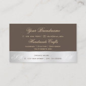 Brawn Silver Decke Niedliche Rose Blume mit Initia Visitenkarte (Rückseite)