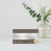 Brawn Silver Deco Schöne Rose Blume mit Foto Visitenkarte (Stehend Vorderseite)