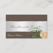 Brawn Silver Deco Schöne Rose Blume mit Foto Visitenkarte (Vorderseite)