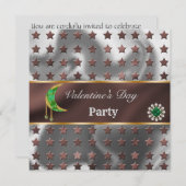 Brawn Silver Foil Glitzer Green Moon Valentine Einladung (Vorne/Hinten)