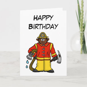 Brawn-Skin Cartoon Fireman Card Passen Sie es an! Karte