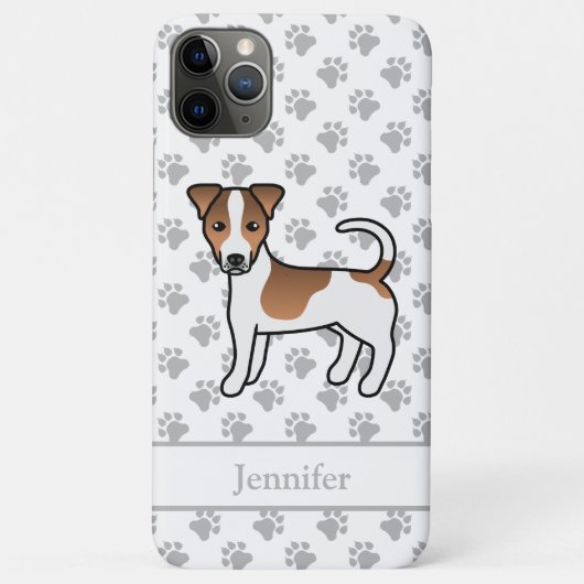 Brawn Smooth Coat Jack Russell Terrier Dog & Name Case-Mate iPhone Hülle (Rückseite)