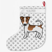Brawn Smooth Coat Jack Russell Terrier Dog & Name Großer Weihnachtsstrumpf (Rückseite)