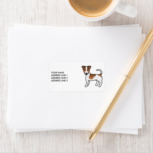 Brawn Smooth Coat Jack Russell Terrier Dog & Text Adressaufkleber (Insitu)