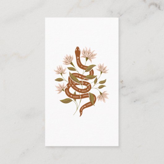 Brawn Snake Pink Blume Tarot Reading Visitenkarte (Rückseite)