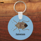 Brawn Stink Bug Light Blue Personalisiert Schlüsselanhänger (Vorderseite)