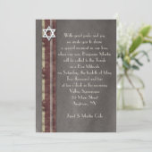 Brawn Stripe Bar Mitzvah Einladung (Stehend Vorderseite)