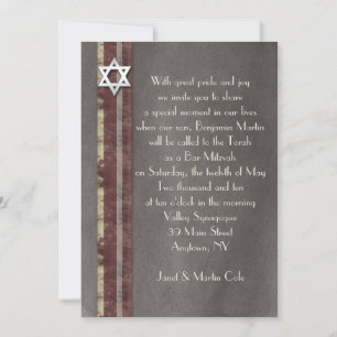Brawn Stripe Bar Mitzvah Einladung