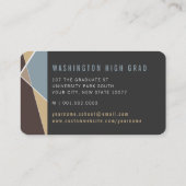 Brawn Stylish Geometric Lines Mod Foto Graduate Telefonnummerkarte (Rückseite)