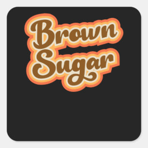 Brawn Sugar Retro Vintage Grafikmädchen Quadratischer Aufkleber