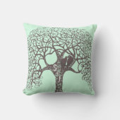 Brawn Swirl Tree Love Bird wählen Hintergrundfarbe Kissen (Vorderseite)