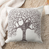 Brawn Swirl Tree Love Bird wählen Hintergrundfarbe Kissen (Decke)