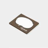 Brawn Talk Blase Personalisierter Name Post-it Klebezettel (angewinkelt)