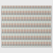Brawn Tan Blue Streifen Geschenkpapier (Flach)