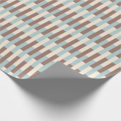 Brawn Tan Blue Streifen Geschenkpapier (Ecke)