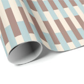 Brawn Tan Blue Streifen Geschenkpapier (Rolleneckpunkt)