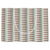 Brawn Tan Blue Streifen Große Geschenktüte (Vorderseite)