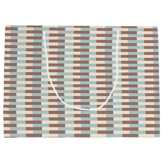 Brawn Tan Blue Streifen Große Geschenktüte (Rückseite)