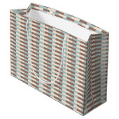 Brawn Tan Blue Streifen Große Geschenktüte (Rückseite Schrägansicht)