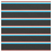 Brawn, Tan, Deep Sky Blue & Black Pattern Stoff (Nahaufnahme)