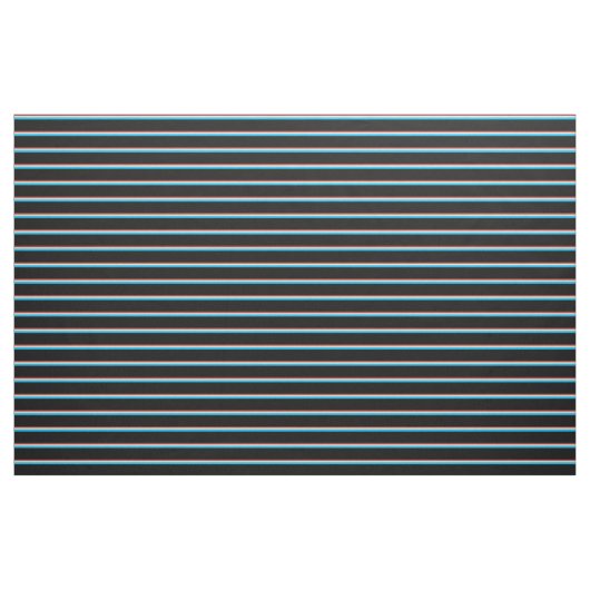 Brawn, Tan, Deep Sky Blue & Black Pattern Stoff (Fat Quarter (45,7 x 55,9 cm))