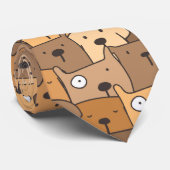 Brawn Tan Dog Lover Retro Krawatte (Gerollt)