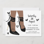 Brawn Tan Skin High Heels Sun Moon Brautparty Einladung (Rückseite)