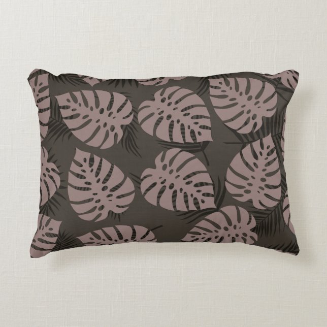 Brawn Taupe Leaf Decorative Kissen (Vorderseite)